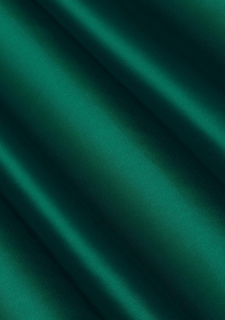 Teal Blue Solid Satin Kaftan Set - Indya