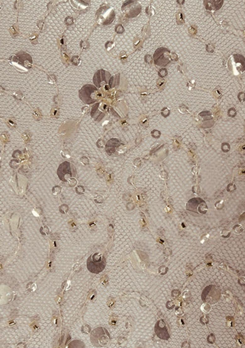 Dusty Rose Sequins Net Kurta Set - Indya