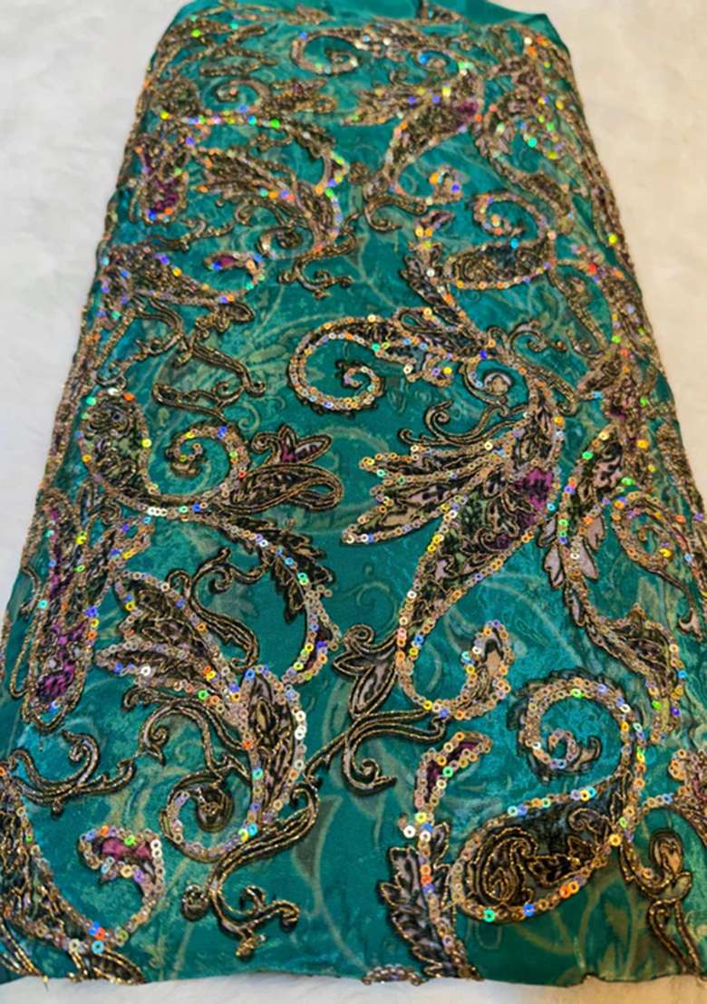 Green Embroidered Crepe Co Ord Set - Indya