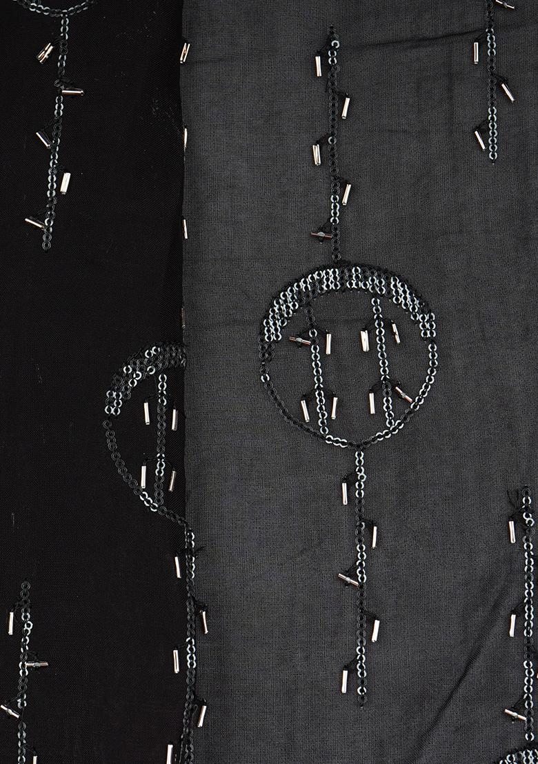 Black Cutdana Embroidered Organza Kurta Set - Indya