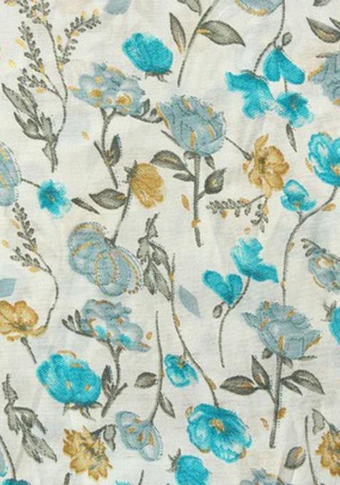 Off White Chanderi Silk Printed Sharara Set