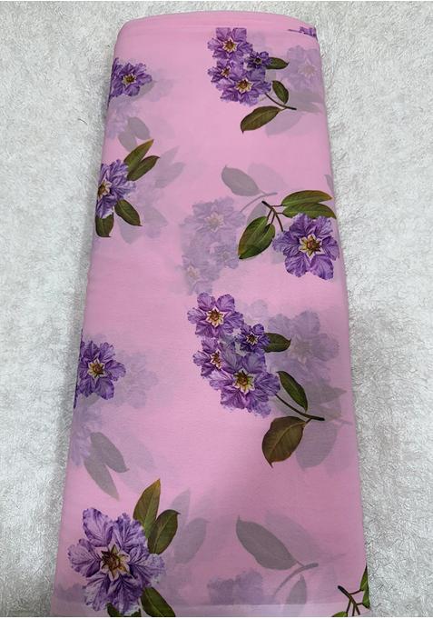 Pink Georgette Printed Anarkali Set