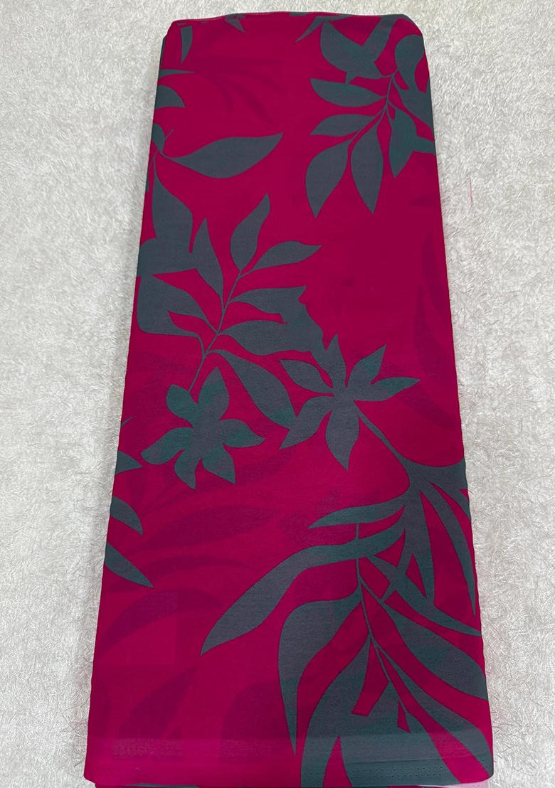 Fuchsia Pink Georgette Printed Anarkali Set - Indya