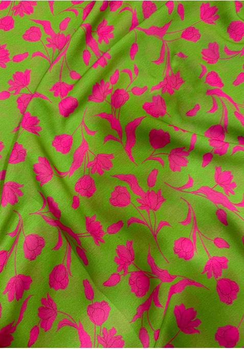 Henna Green Georgette Printed Anarkali Set