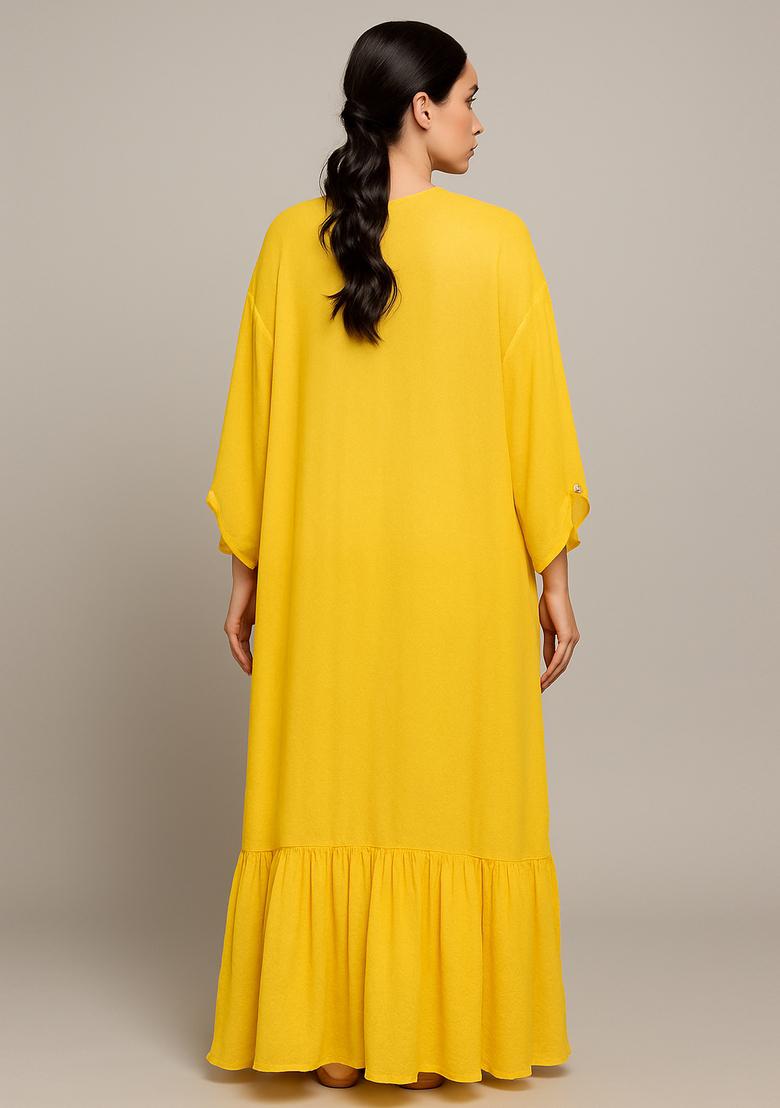 Yellow Georgette Embroidered Blouse Sharara Set - Indya