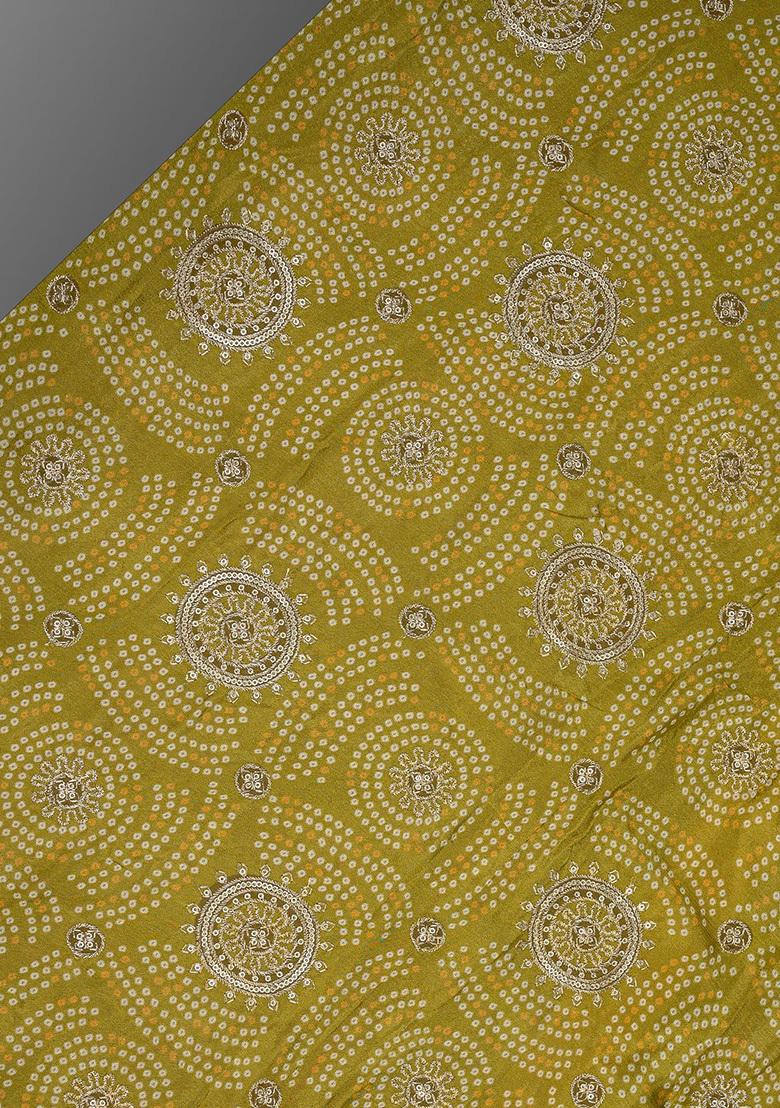 Olive Organza Printed Sharara Set - Indya