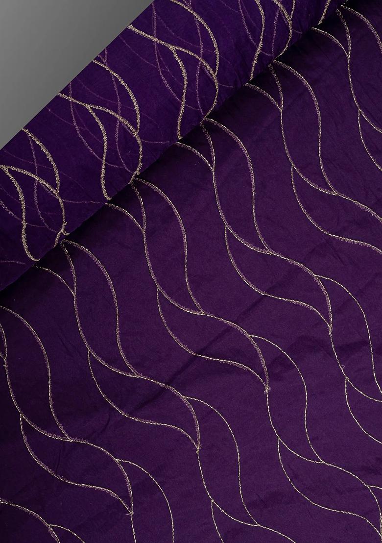 Purple Organza Sequin Embellished Anarkali Set - Indya