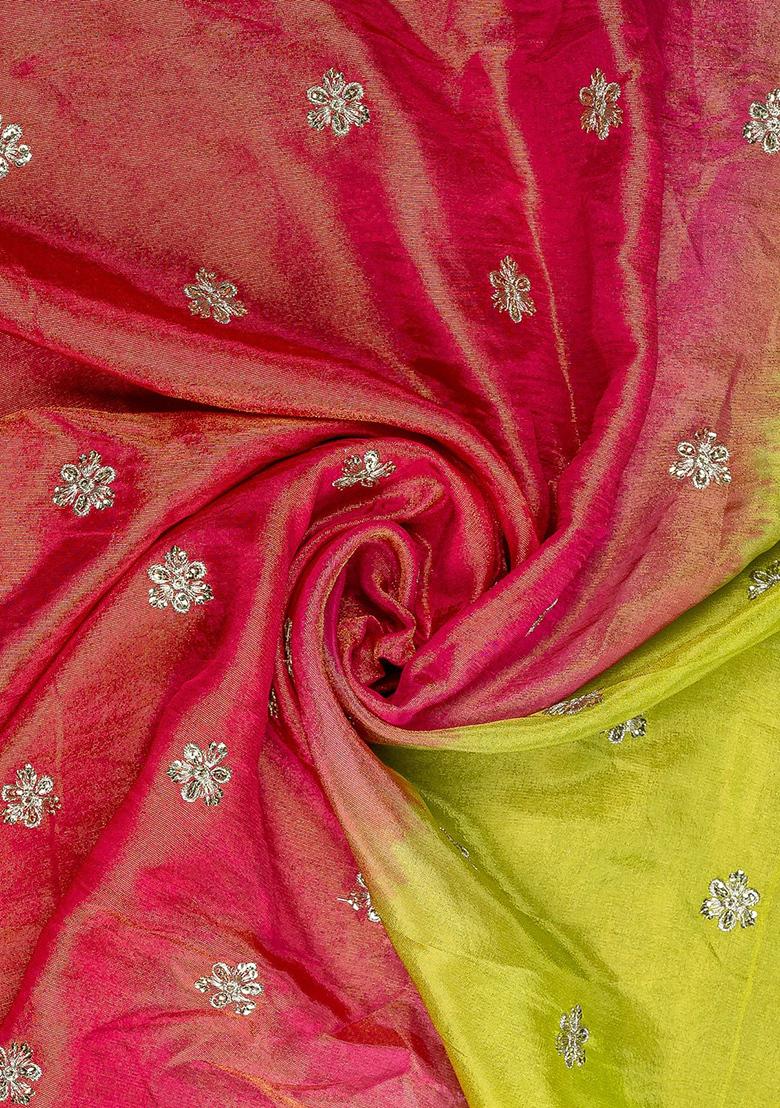 Multicolor Tissue Embroidered Sharara Set