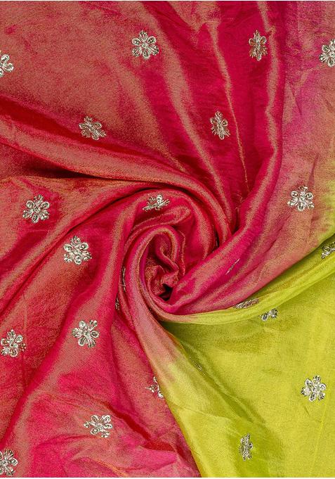 Multicolor Tissue Embroidered Sharara Set