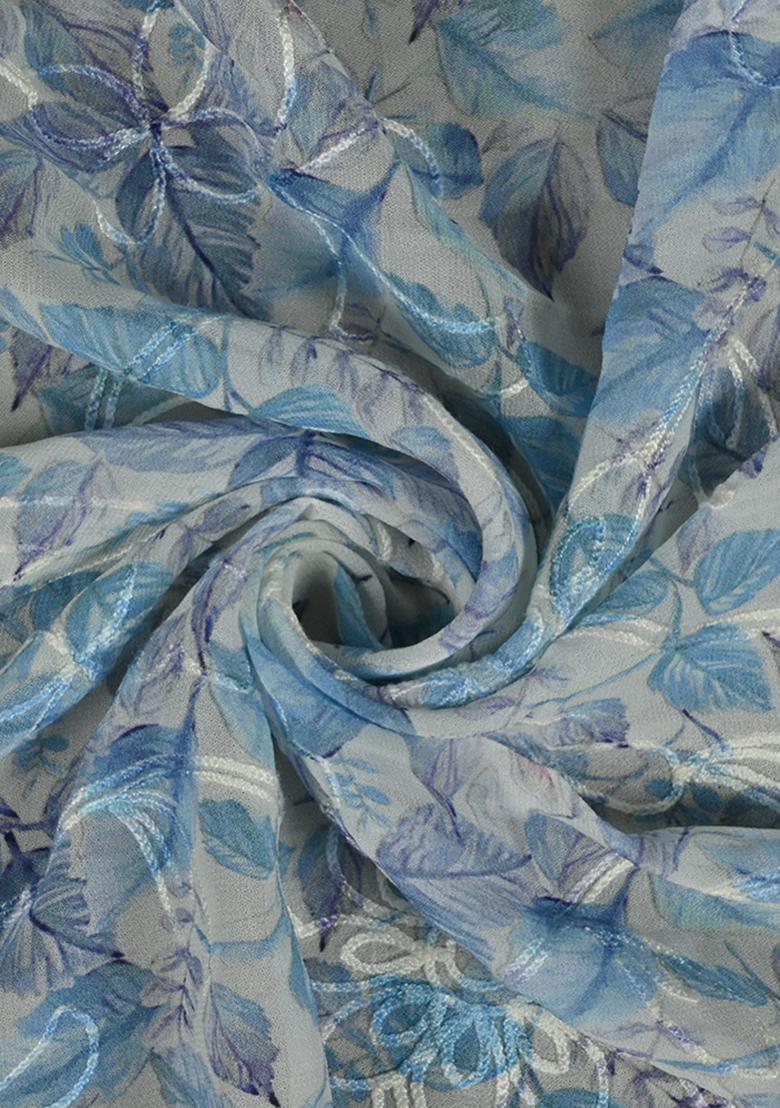 Blue Floral Georgette Sharara Set