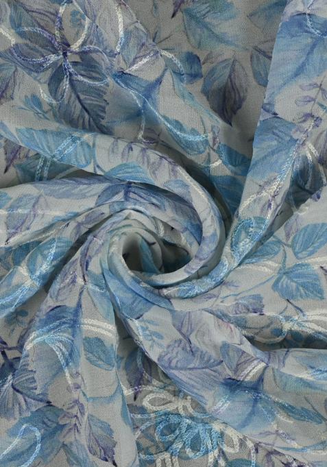 Blue Floral Georgette Sharara Set