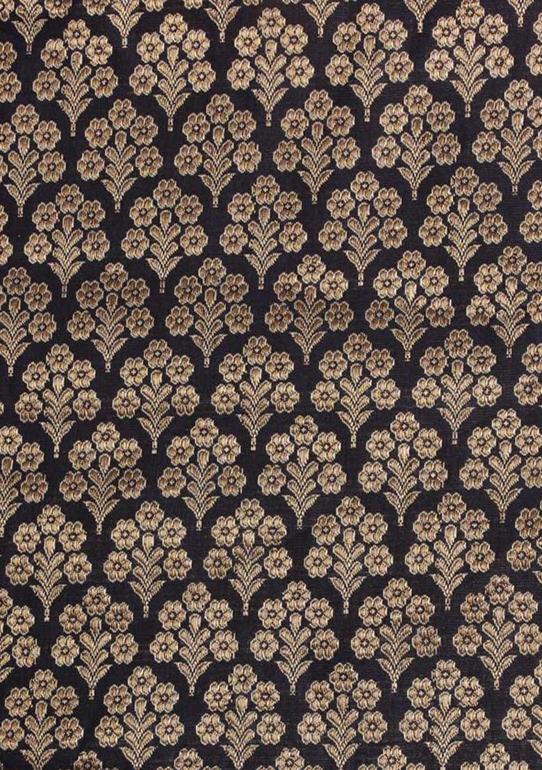 Dark Blue Brocade Kurta Set - Indya