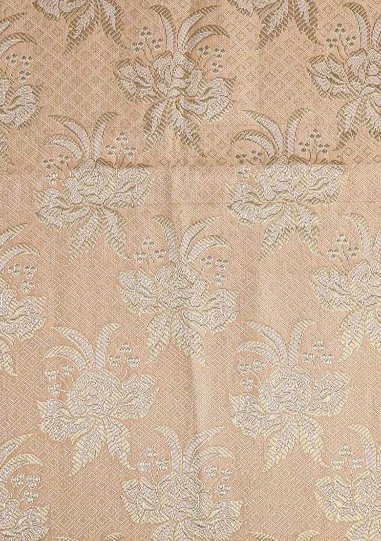 Peach Jacquard Brocade Kurta Set - Indya