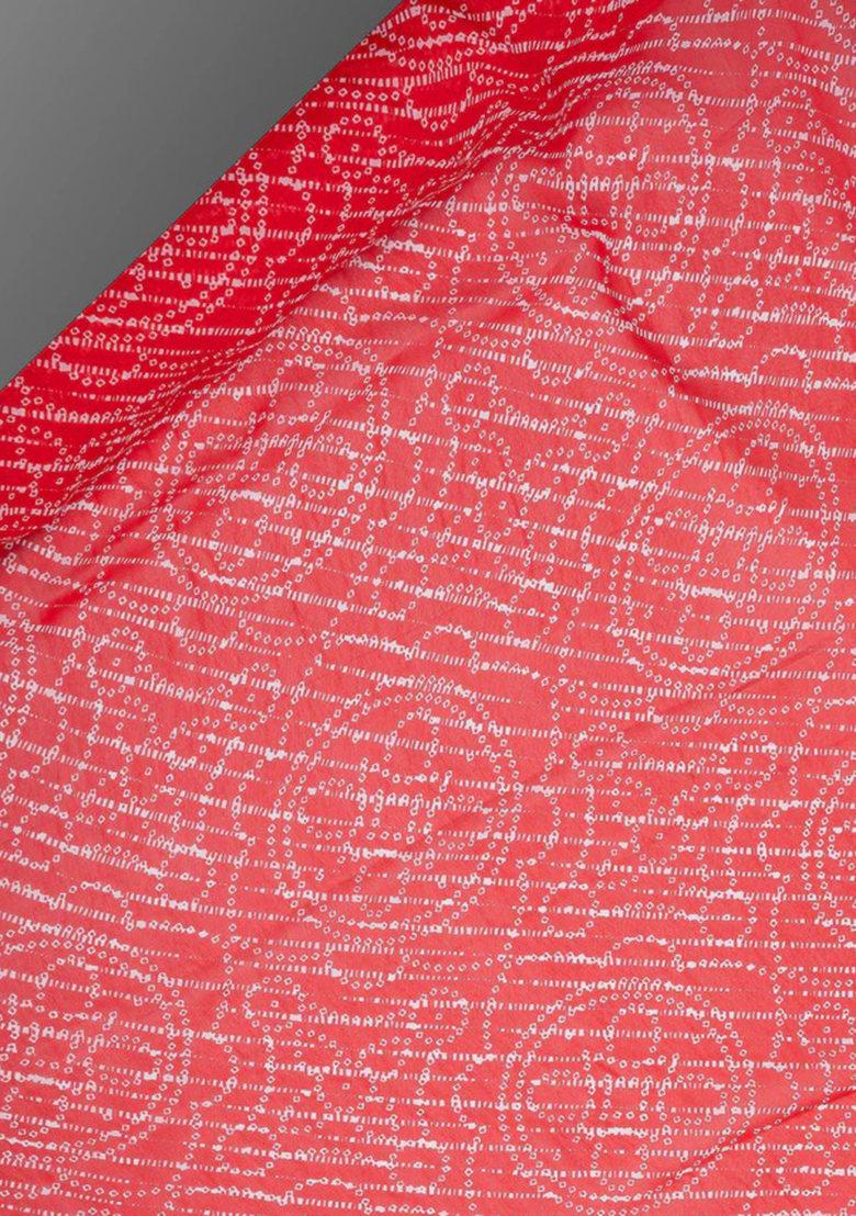 Red Printed Georgette Anarkali Set