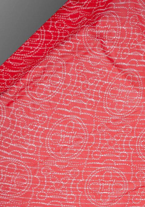 Red Printed Georgette Anarkali Set