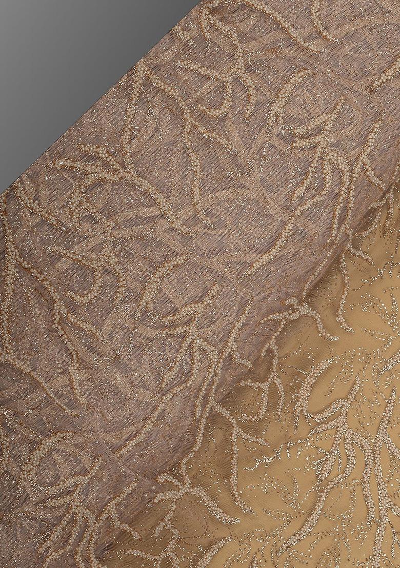 Gold Embroidered Georgette Sharara Set - Indya