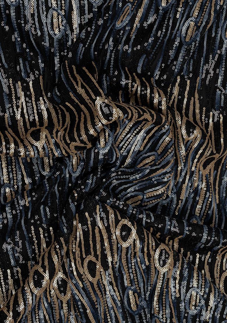 Black Sequin Embellished Georgette Sharara Set