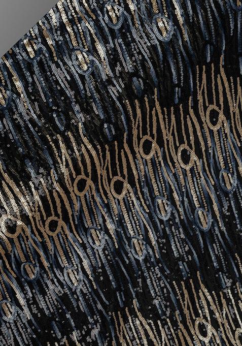 Black Sequin Embellished Georgette Sharara Set