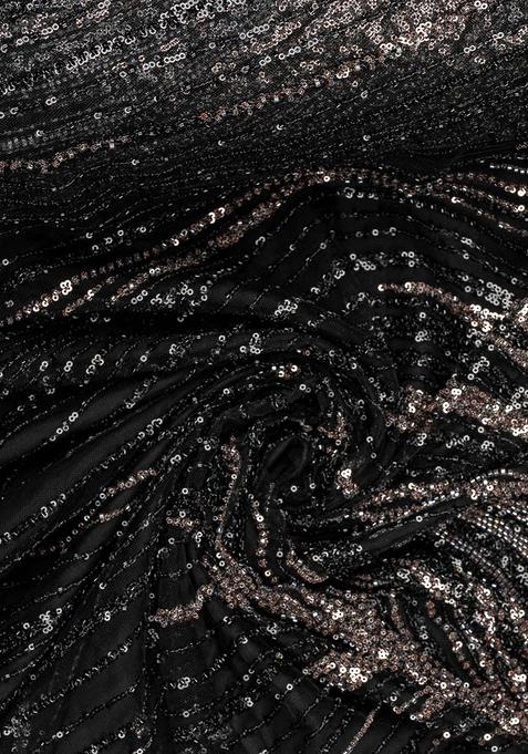 Black Embellished Georgette Sharara Set