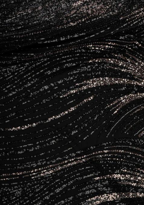 Black Embellished Georgette Sharara Set