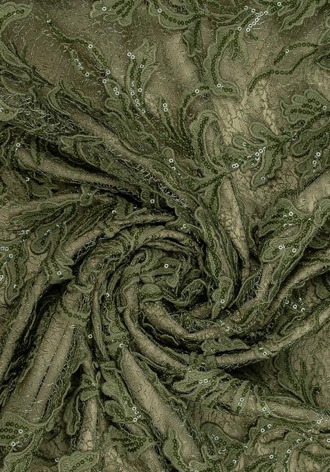 Green Embellished Georgette Sharara Set