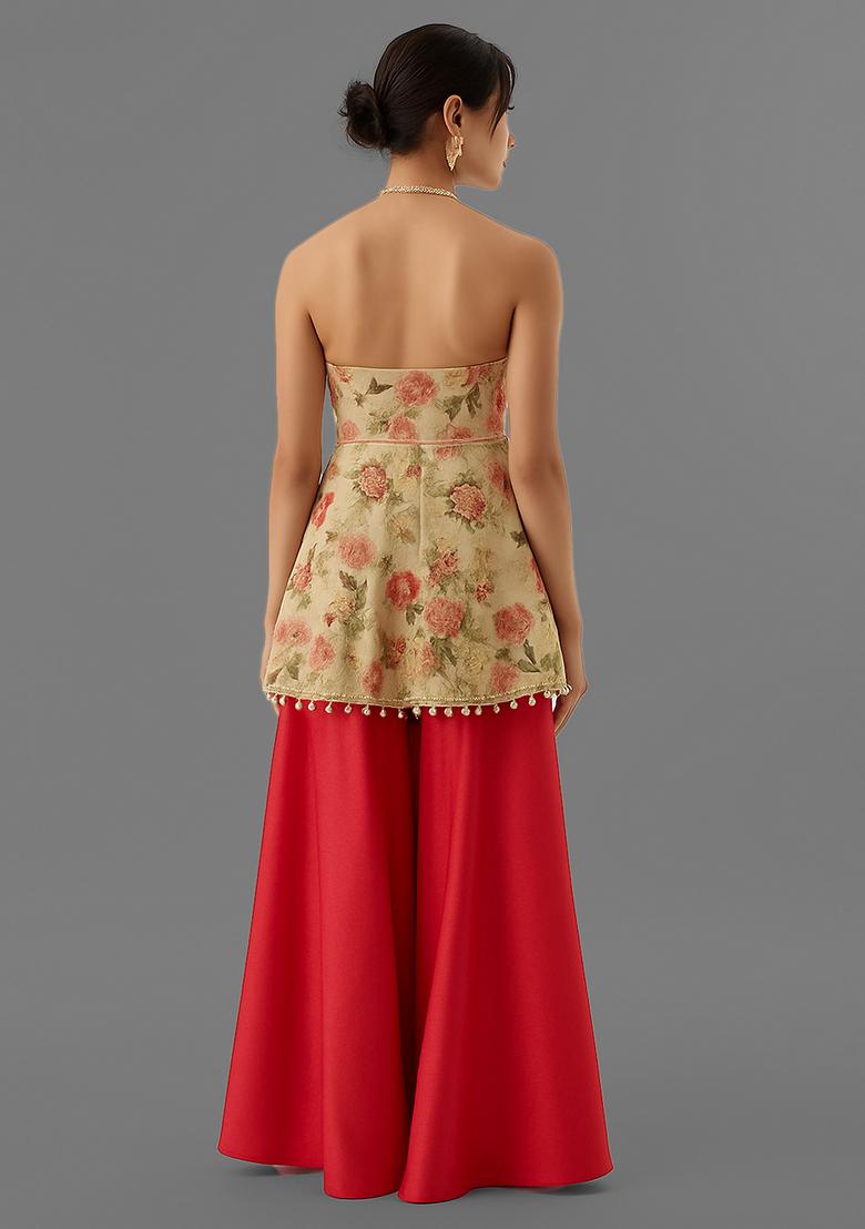 Cream Or Hot Pink Coz Kurta Is Cream But Bottom And Dupatta Is Hot Pink? - Indya