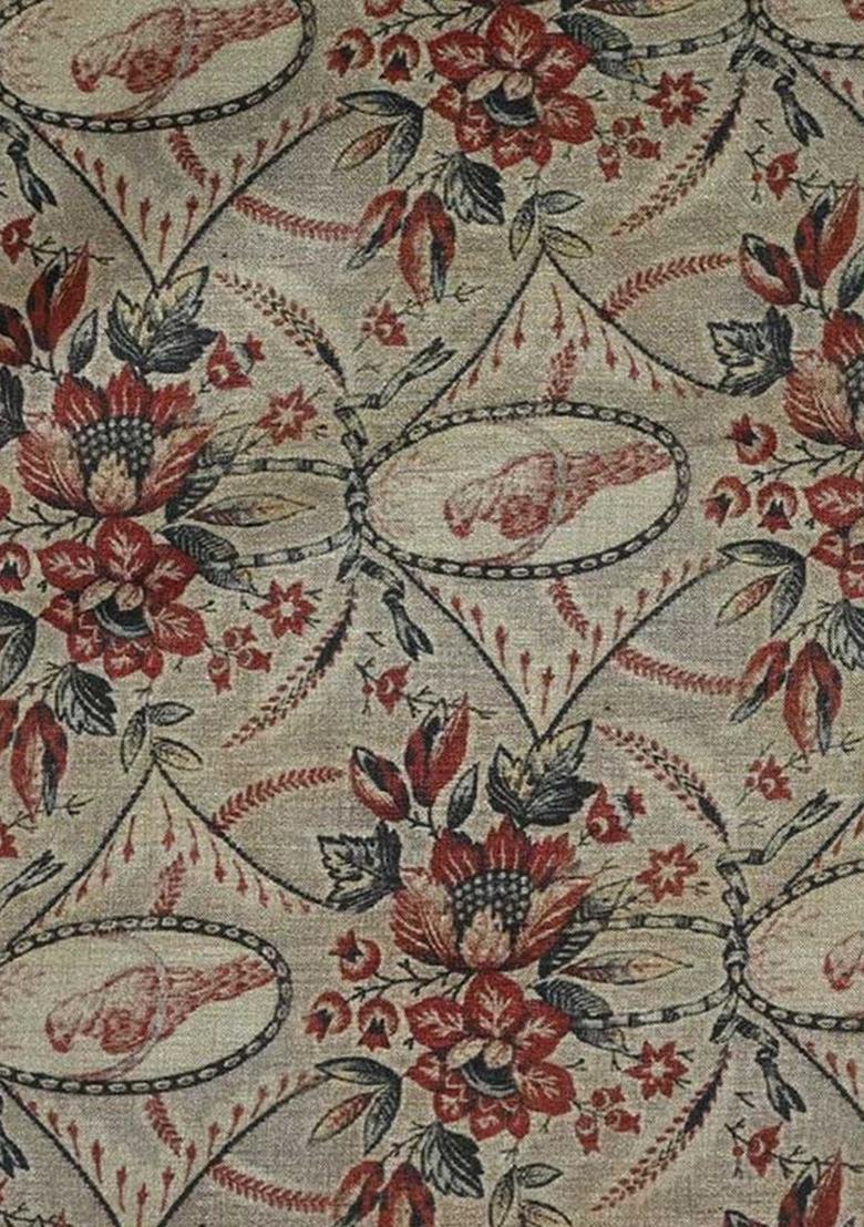 Beige Printed Tussar Kurta Set - Indya