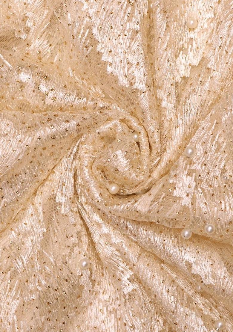 Off White Embroidered Georgette Sharara Set