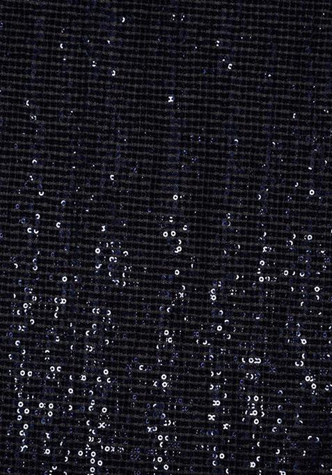 Black Sequin Net Sharara Set