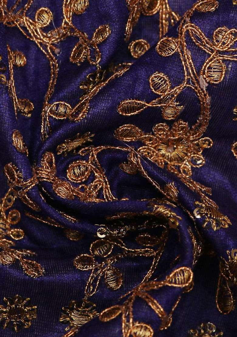 Violet Embroidered Raw Silk Sharara Set - Indya