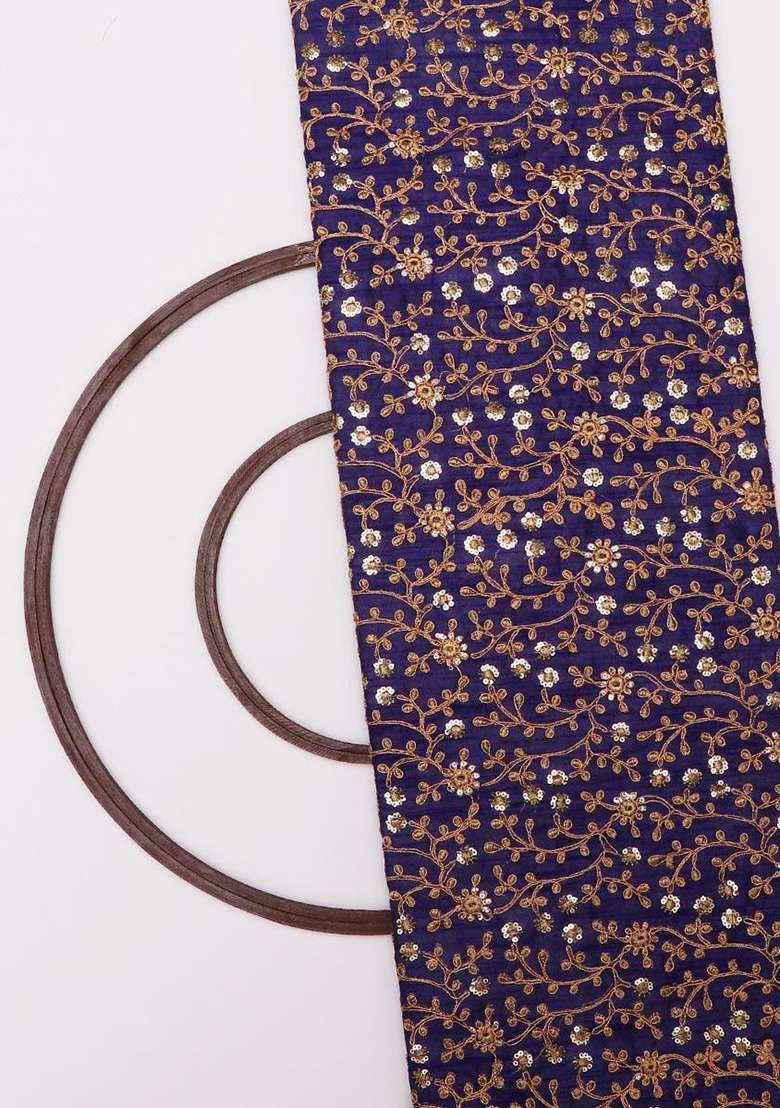 Violet Embroidered Raw Silk Sharara Set - Indya