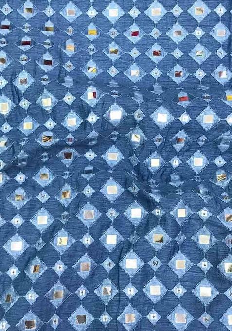 Blue Embelished Silk Sharara Set