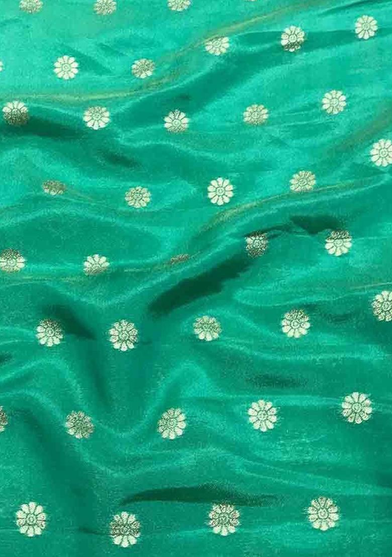 Sea Green Jacquard Tissue Fusion Set - Indya