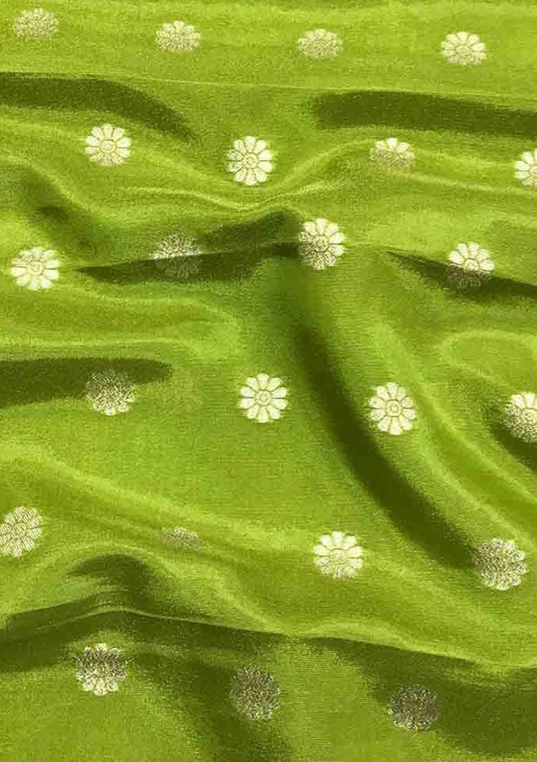 Green Jacquard Tissue Fusion Set - Indya