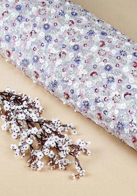 Beige Sequin Embellished Net Sharara Set