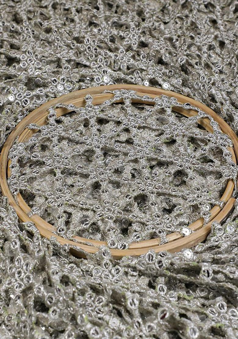 Grey Embellished Net Sharara Set