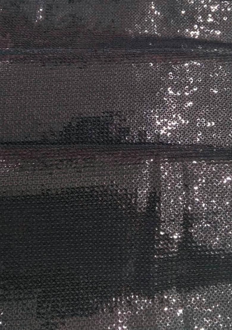 Black Sequence Embroidery Georgette Sharara Set - Indya