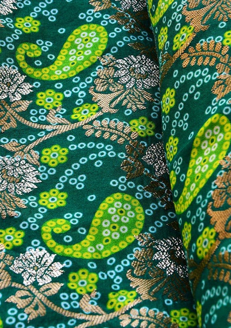 Green Embroidered Jacqurad Sharara Set