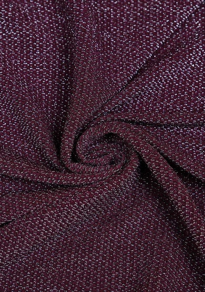 Wine Weaving Knit Sharara Set