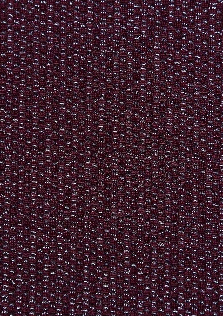 Wine Weaving Knit Sharara Set