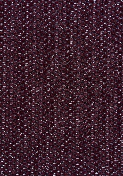 Wine Weaving Knit Sharara Set