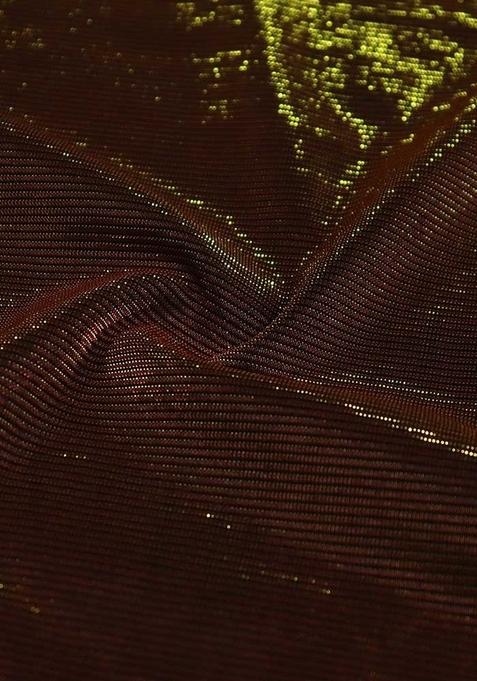 Brown Foil Printed Sharara Set