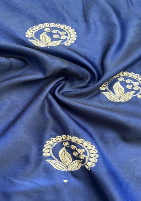 Blue Embroidered Silk Sharara Set