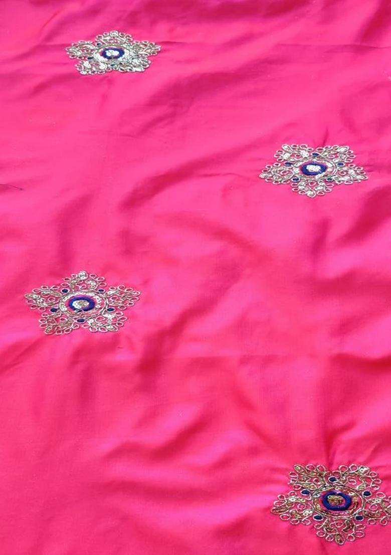 Pink Embroidered Silk Sharara Set - Indya