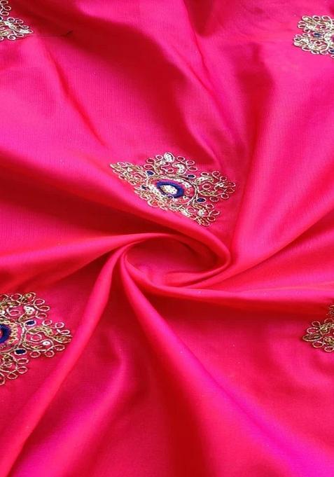 Pink Embroidered Silk Sharara Set