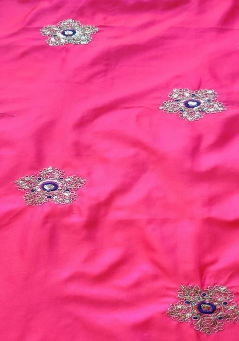 Pink Embroidered Silk Sharara Set