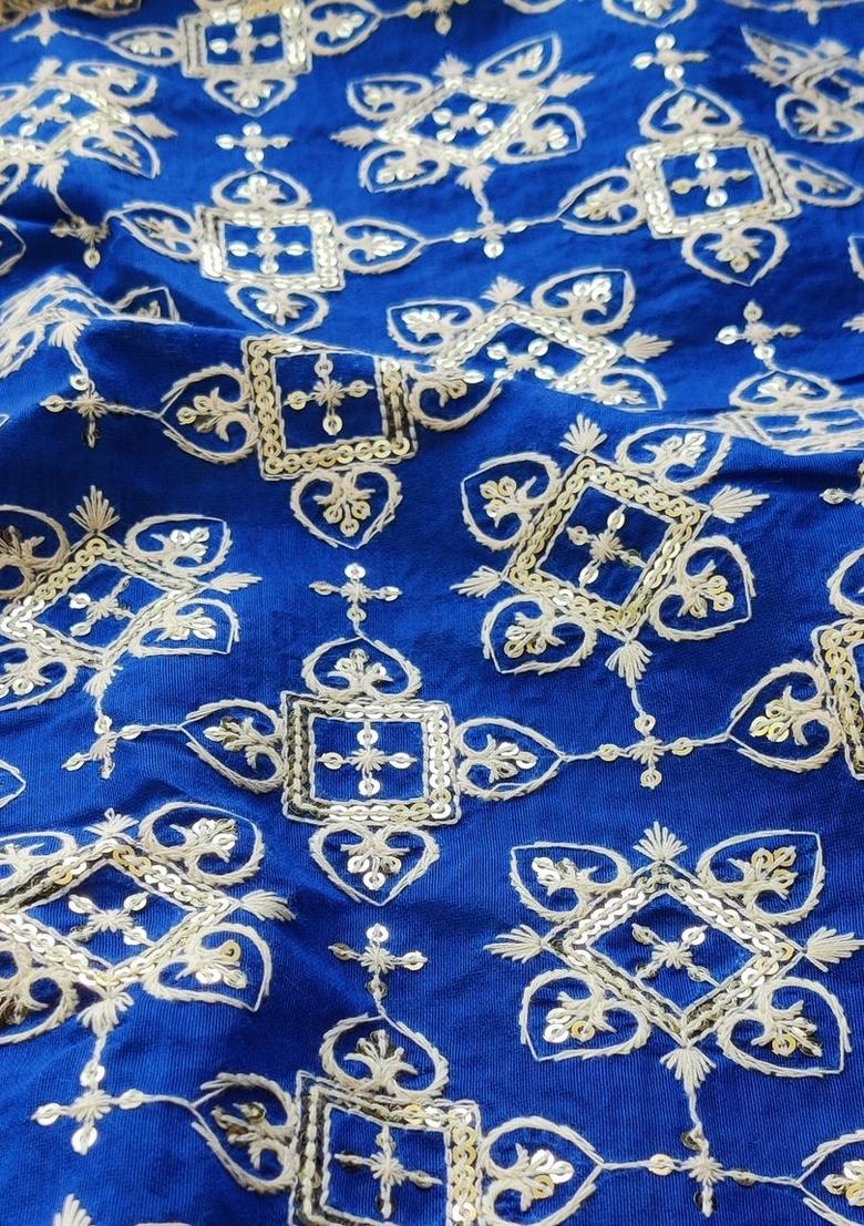 Blue Chikankari Chanderi Sharara Set - Indya