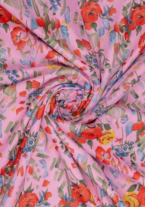 Pink Georgette Floral Printed Sharara Set