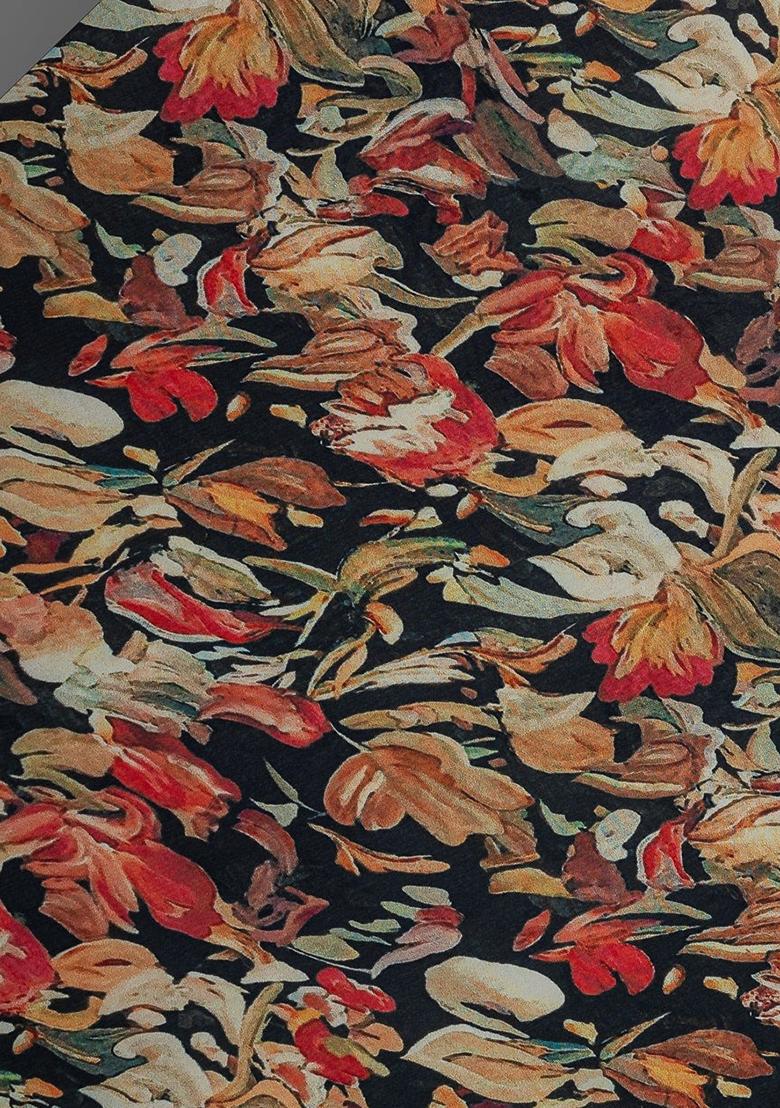 Black Georgette Floral Printed Sharara Set