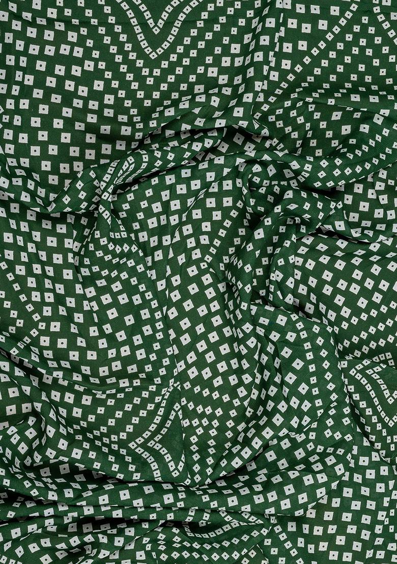 Green Crepe Bandhani Printed Short Kurta With Palazzo